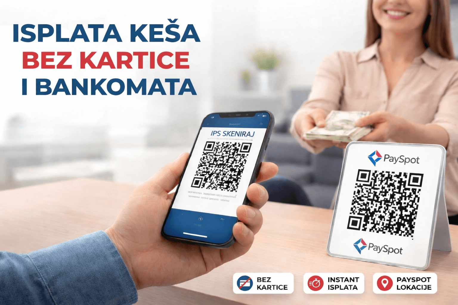 Isplata gotovine na PaySpot lokacijama 